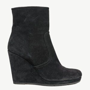 Prada Black Suede Wede Booties
